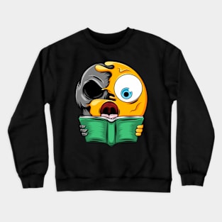 Reading Zombie Emoji Crewneck Sweatshirt